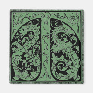 Letter T with Dragons Magnet