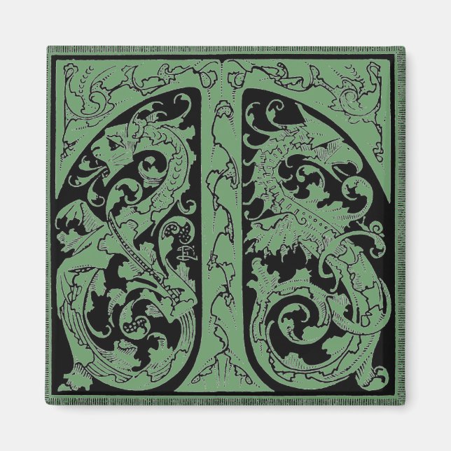 Letter T with Dragons Magnet (Front)