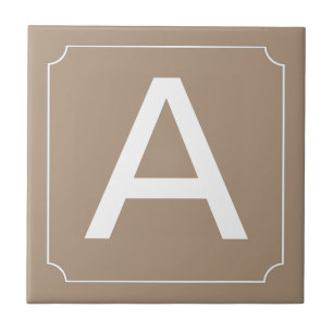 Letter Tile - Beige with frame