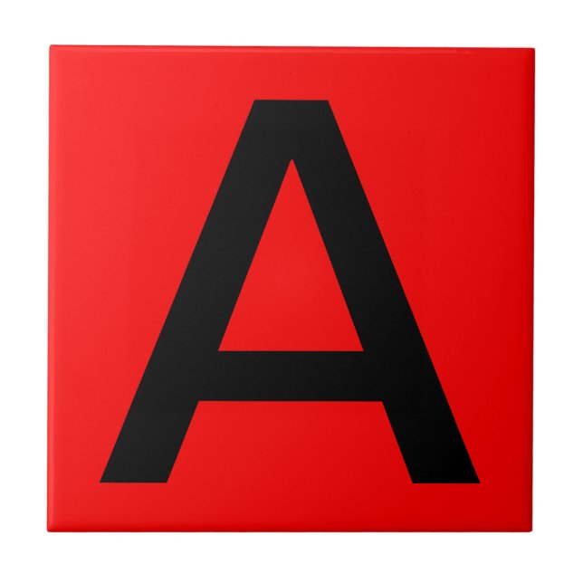 Letter Tile - Red Background - Pick your colour (Front)