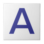 Letter Tiles - Blue on white<br><div class="desc">Ceramic letter tiles.  Upper or lower case letter tiles.  You customise with the letter or letters you need for your ceramic tile or mosaic sign.  Letter tile for signs,  house numbers</div>