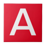 Letter Tiles - White on Red<br><div class="desc">Ceramic letter tiles.  Upper or lower case letter tiles.  You customise with the letter or letters you need for your ceramic tile or mosaic sign.  Letter tile for signs,  house numbers</div>