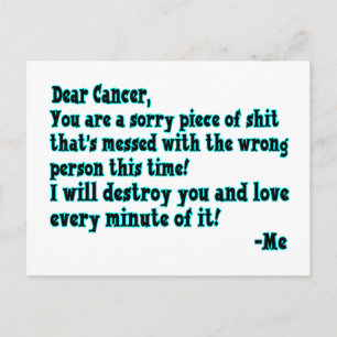 Letter To Cancer Postcard