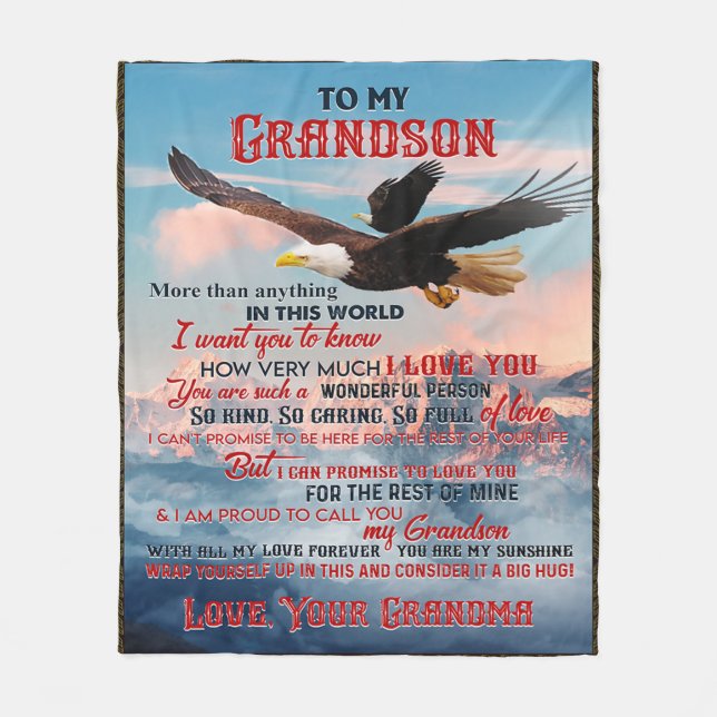 Letter To My Grandson Gift,Love Baby Boy Gift Idea Fleece Blanket (Front)