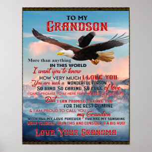 Letter To My Grandson Gift,Love Baby Boy Gift Idea Poster