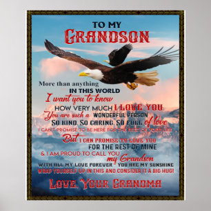 Letter To My Grandson Gift,Love Baby Boy Gift Idea Poster