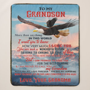 Letter To My Grandson Gift,Love Baby Boy Gift Idea Sherpa Blanket