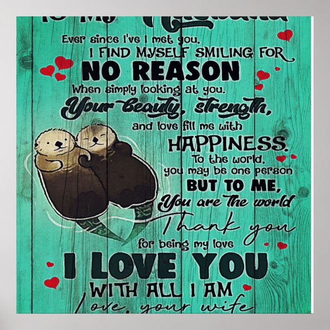 Letter To My Husband, Cute Family Decor (Front)