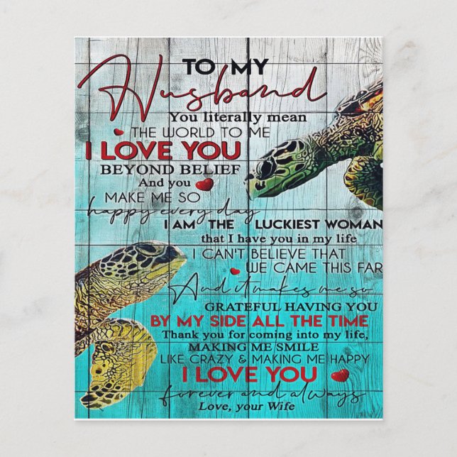 Letter To My Husband, Love Quotes Letter (Front)