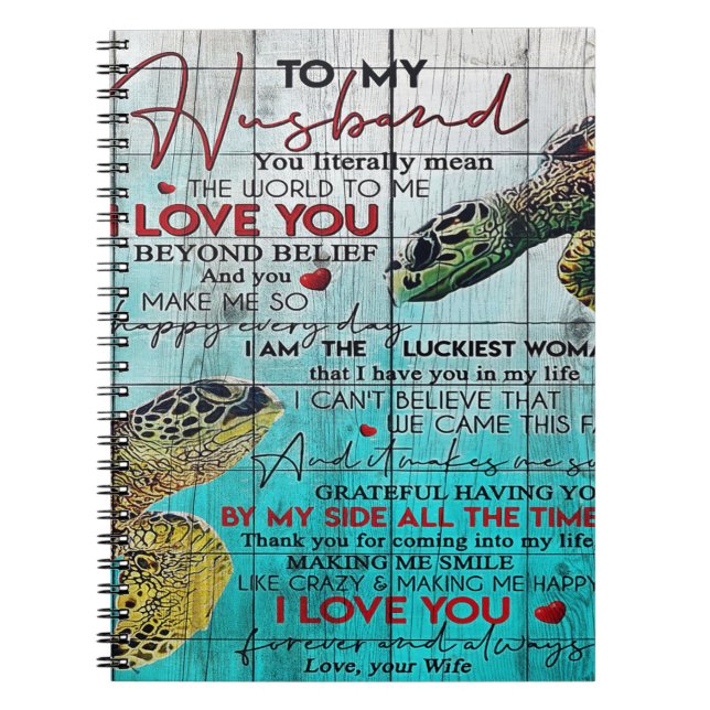 Letter To My Husband, Love Quotes Letter Notebook (Front)