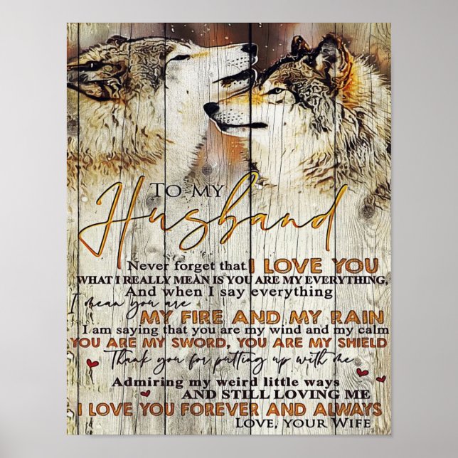 Letter To My Husband , Lovely Quotes Gift Poster (Front)