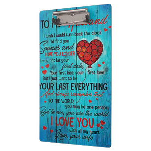 Letter To My Husband Lovely To My Husband Gift Clipboard