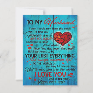 Letter To My Husband   Lovely To My Husband Gift Invitation