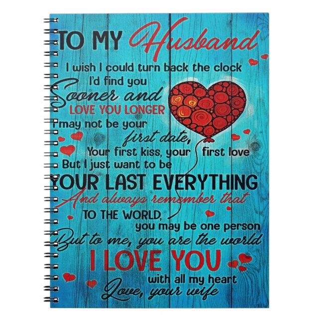 Letter To My Husband | Lovely To My Husband Gift Notebook (Front)