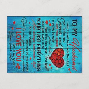 Letter To My Husband Lovely To My Husband Gift Postcard