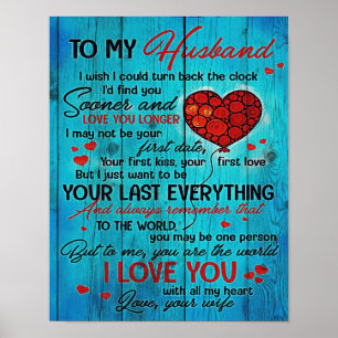 Letter To My Husband Lovely To My Husband Gift Poster