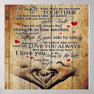 Letter To My Husband Lovely To My Husband Gift Poster