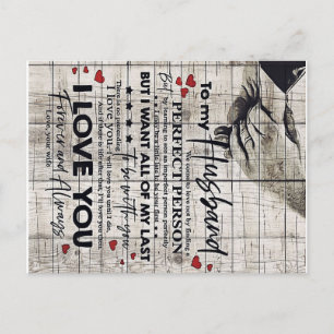 Letter To My Husband , New Home Gift Announcement Postcard