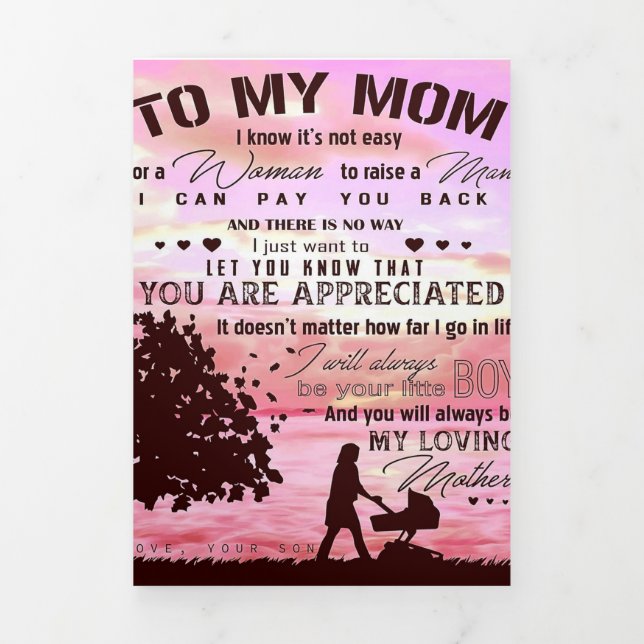 Letter To My Mum | Letter To Family Tri-Fold Announcement (Cover)