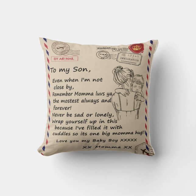 Letter To My Son From Mum Cushion (Front)