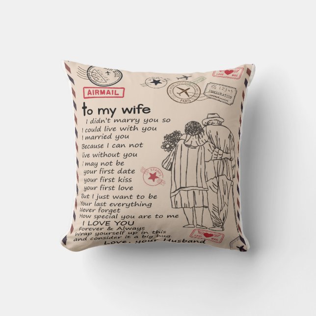 Letter To My Wife From Your Husband Cushion (Front)