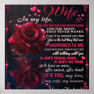 Letter To My Wife Gift, Couple Love Wedding Gift Poster