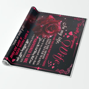 Letter To My Wife Gift, Couple Love Wedding Gift Wrapping Paper