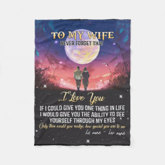 Letter To My Wife Valentine's Day Gift Fleece Blanket