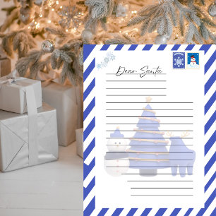 Letter to Santa Blue Christmas Tree