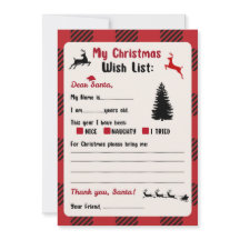 Letter to Santa Christmas Plaid Wishlist