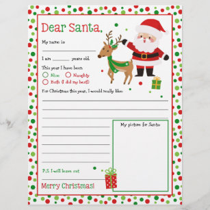 Letter to Santa, Christmas Wish List