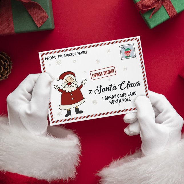 Letter to Santa Claus express delivery elf stamp Envelope (Creator Uploaded)