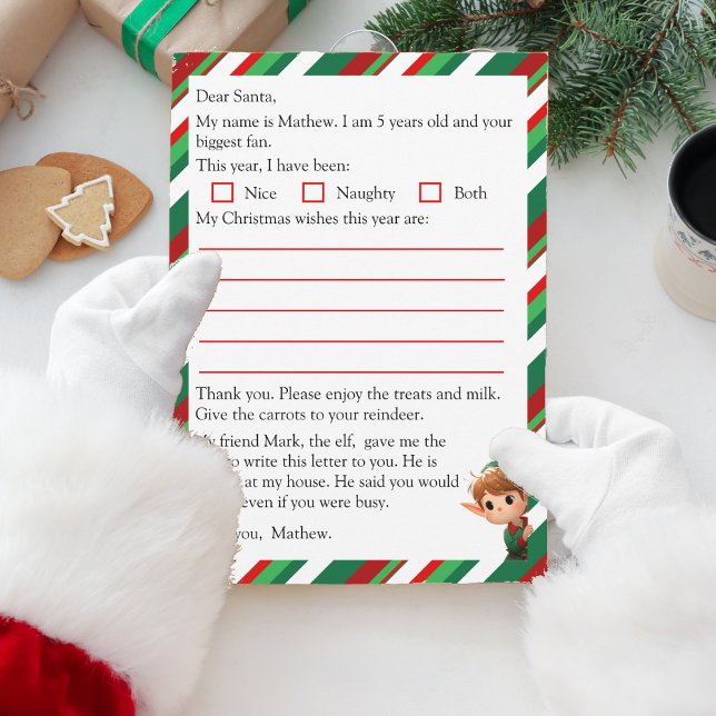 Letter to Santa Claus from Children| Wish List Holiday Card (Let your children send this letter to Santa with their Christmas wish list. Get it for them today!)