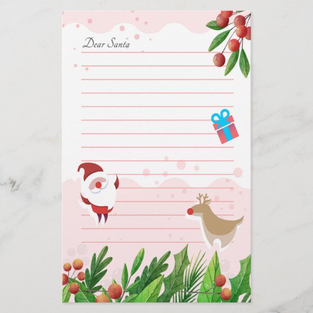 Letter to Santa Claus Holiday Stationery (Front)