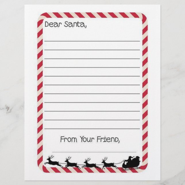 Letter to Santa Custom Letterhead (Front)