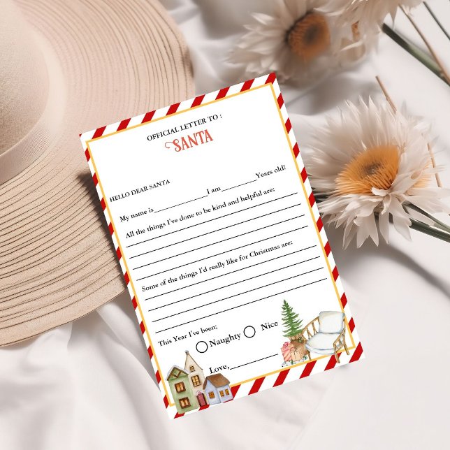 Letter to Santa for kids Santa Christmas game card (Creator Uploaded)