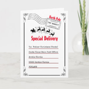 Letter to Santa North Pole delivery kids photo Card