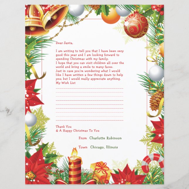 Letter to Santa Personalised Stationery (Front)