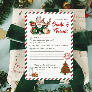 Letter to Santa Printable Funny Kids Christmas Holiday Card
