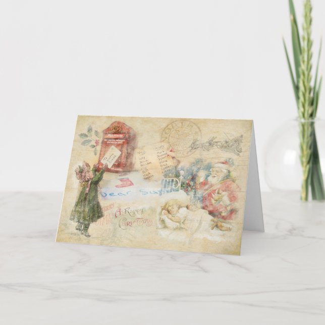 Letter to Santa Vintage Holiday Card (Front)