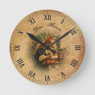 Letter to Santa Vintage Round Clock