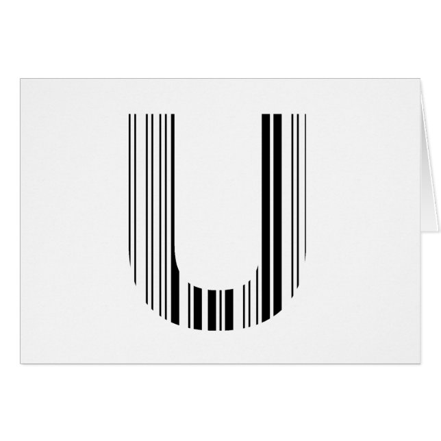 LETTER U BAR CODE First Initial Barcode Pattern (Front Horizontal)