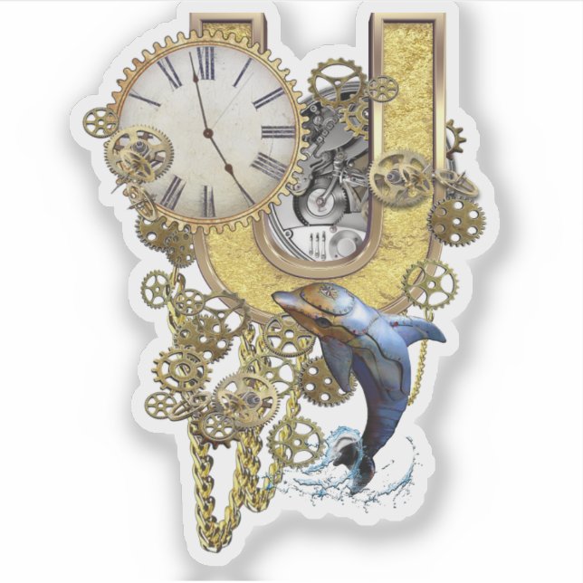 Letter U Birthday customisation Sticker (Front)