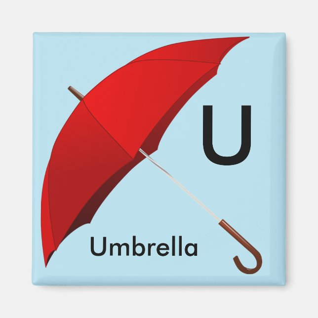 Letter U is for Umbrella Children's Magnet (Front)