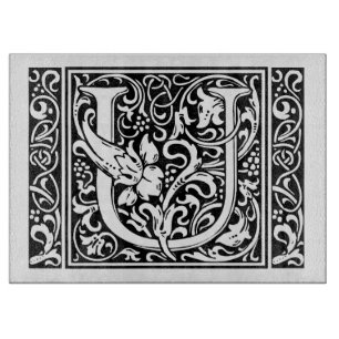 Letter U Mediaeval Monogram Art Nouveau Cutting Board
