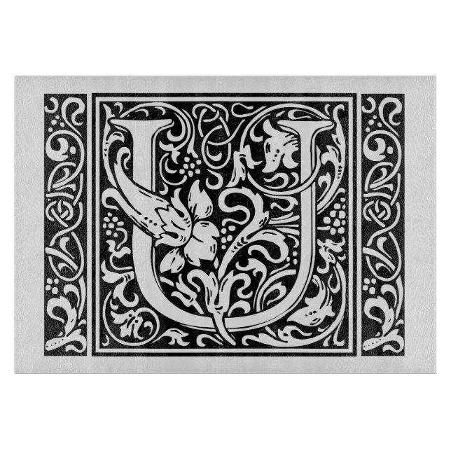 Letter U Mediaeval Monogram Art Nouveau Cutting Board (Front)