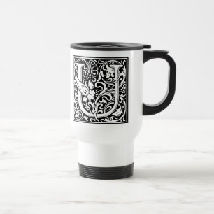 Letter U Mediaeval Monogram Art Nouveau Travel Mug