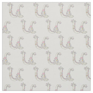 Letter U monogram decorative text custom fabric