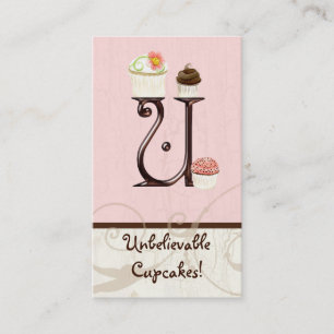 Letter U Monogram Dessert Bakery Business Cards