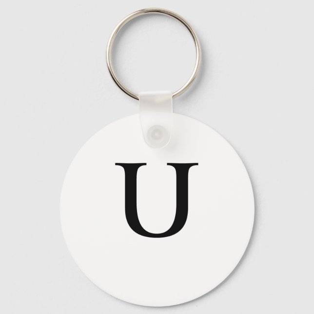 Letter U Monogram Keychain (Front)
